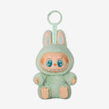 Pop Mart Labubu with a character design on a white background