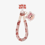 Keychain with Pop Mart Labubu design and 'Wild Cutie' tag on a white background