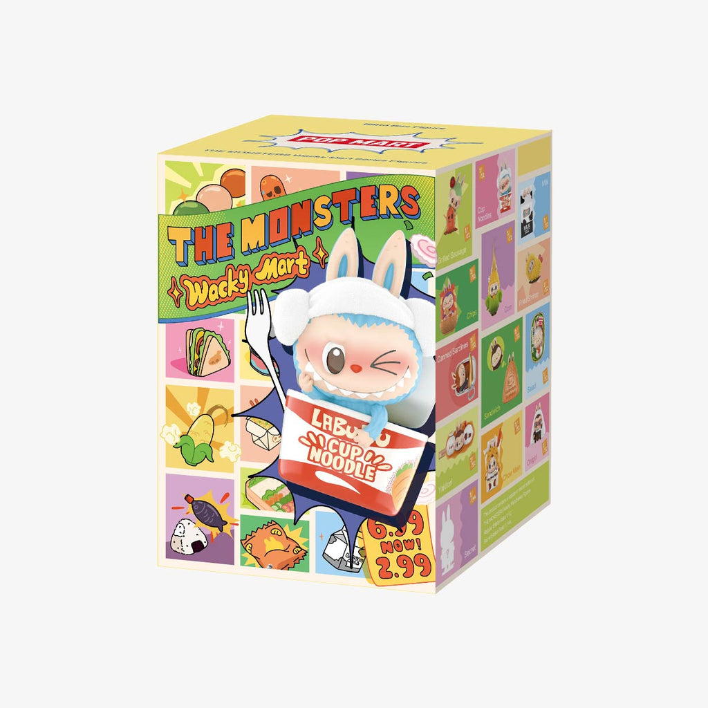 Colorful packaging of 'The Monsters' toy set with cartoon character on a white background