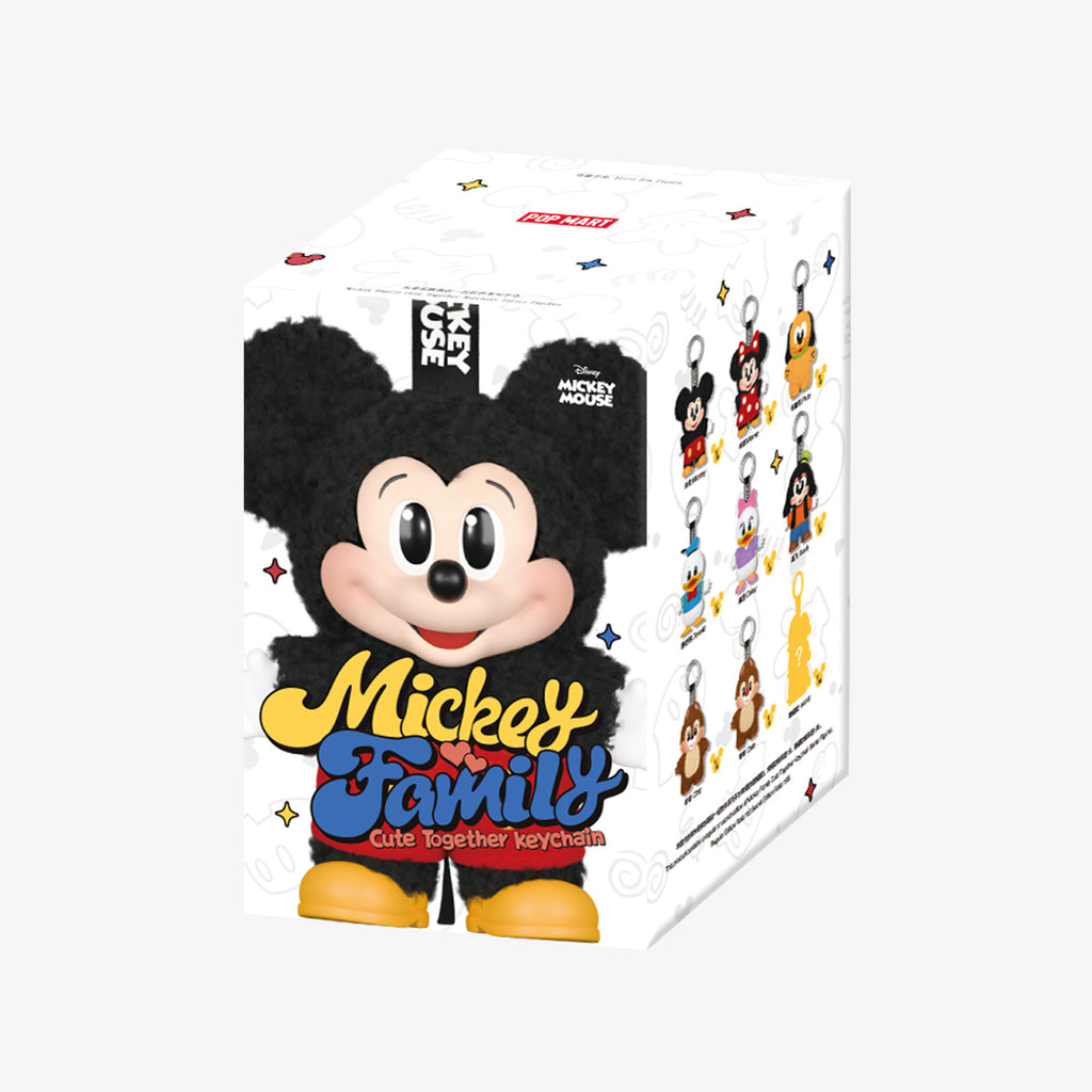 Mickey Mouse keychain packaging with character illustration on a white background