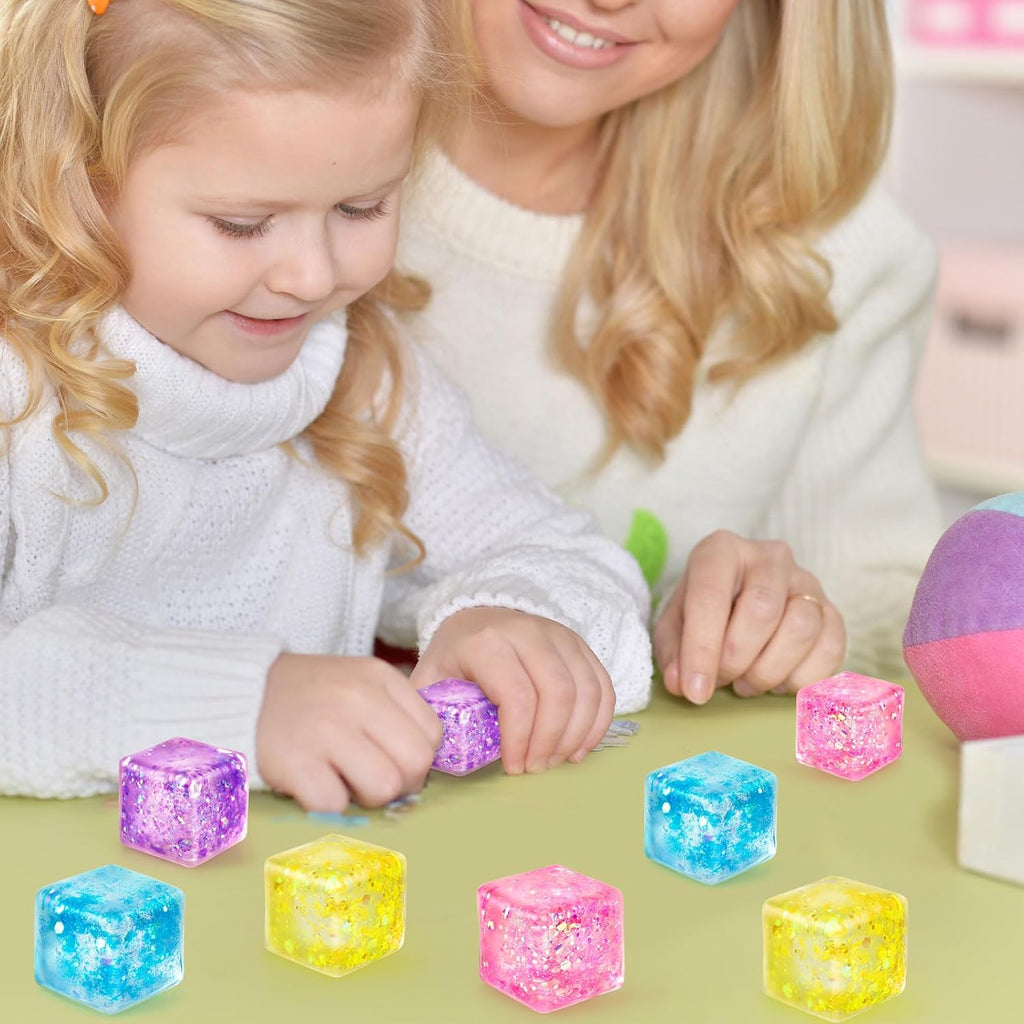 6cm Squishy Glitter Square Toy | Sensory Stress Relief Fidget
