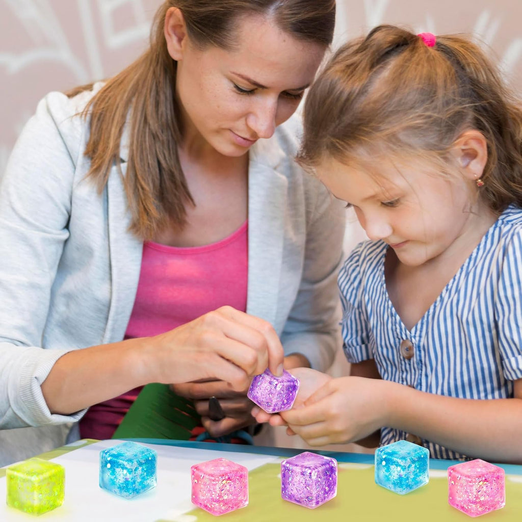 6cm Squishy Glitter Square Toy | Sensory Stress Relief Fidget