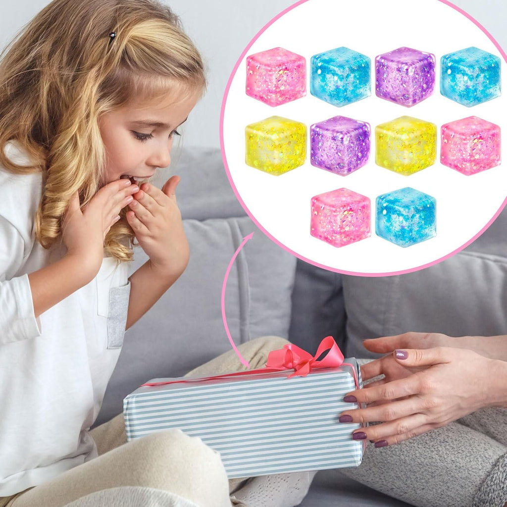6cm Squishy Glitter Square Toy | Sensory Stress Relief Fidget