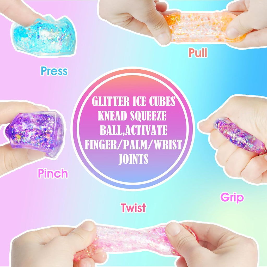 6cm Squishy Glitter Square Toy | Sensory Stress Relief Fidget