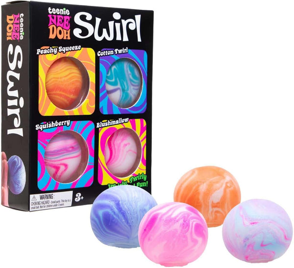 NeeDoh Swirl Stress Balls - Pack of 4 | Sensory Toy Set