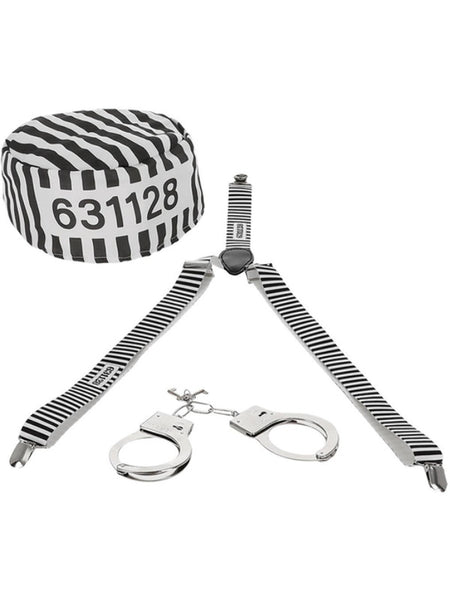 Smiffys Striped Prisoner Kit Halloween Costume