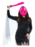 Ladies Pink Hockey Mask & Machete Kit Halloween costume