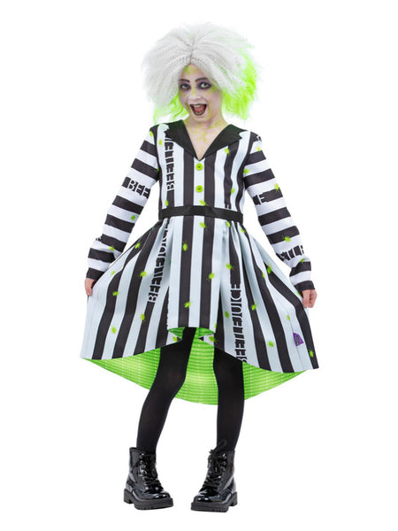 Beetlejuice Girls Costume by Smiffys in Black/White for Girl 4-6Y