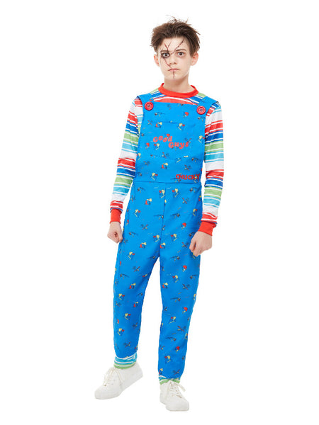 Boys Chucky Costume Blue by Smiffys in Blue for Boy 13-14Y