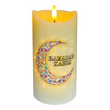 Ramadan Kareem Decorated LED Candle 7.5x15cm