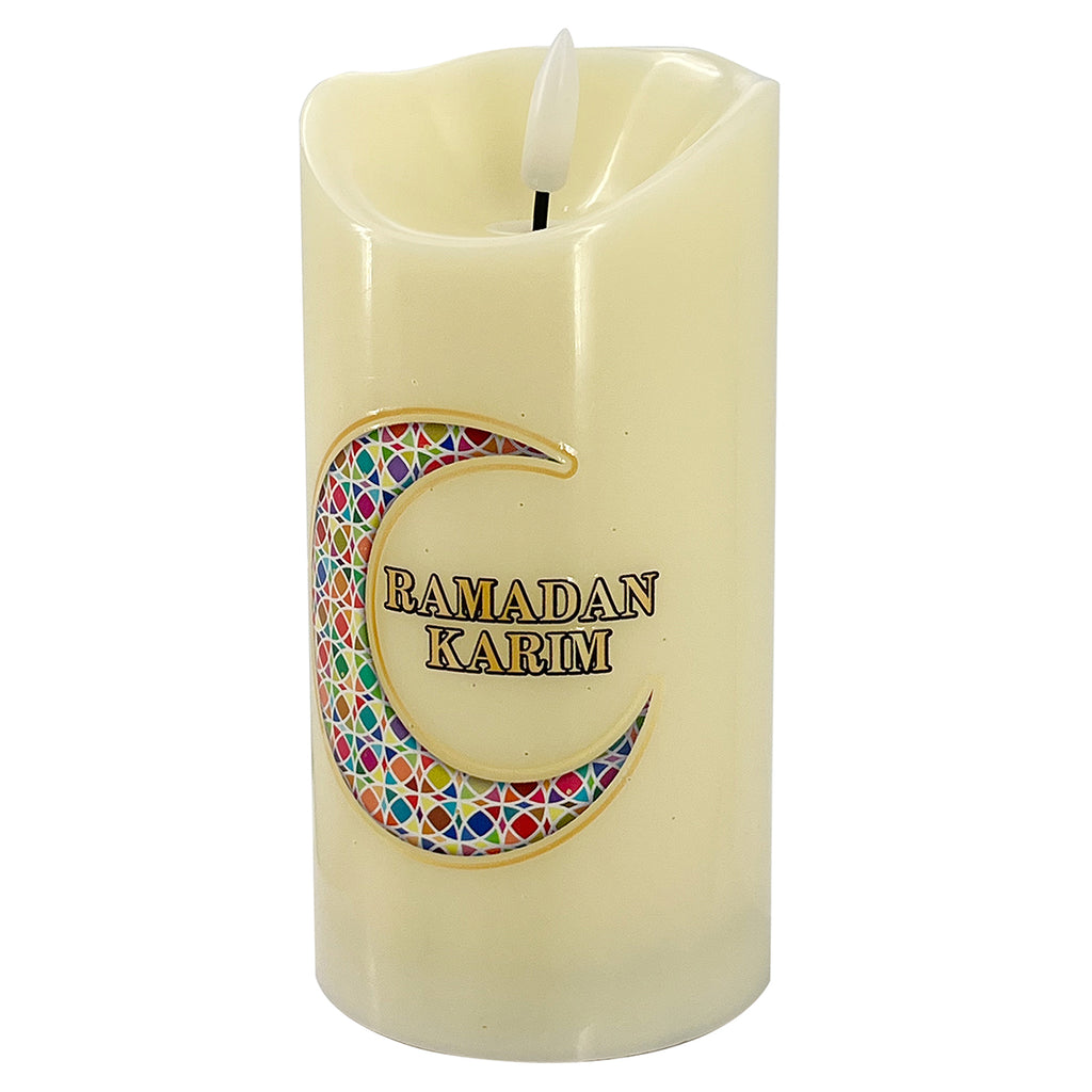 Ramadan Kareem Decorated LED Candle 7.5x15cm