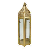 Eid Lantern Candle Holder Gold 12x12x39cm