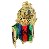 Eid Lantern Candle Holder Gold 8x8x16cm