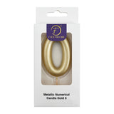 Metallic Numerical Candle Gold #0