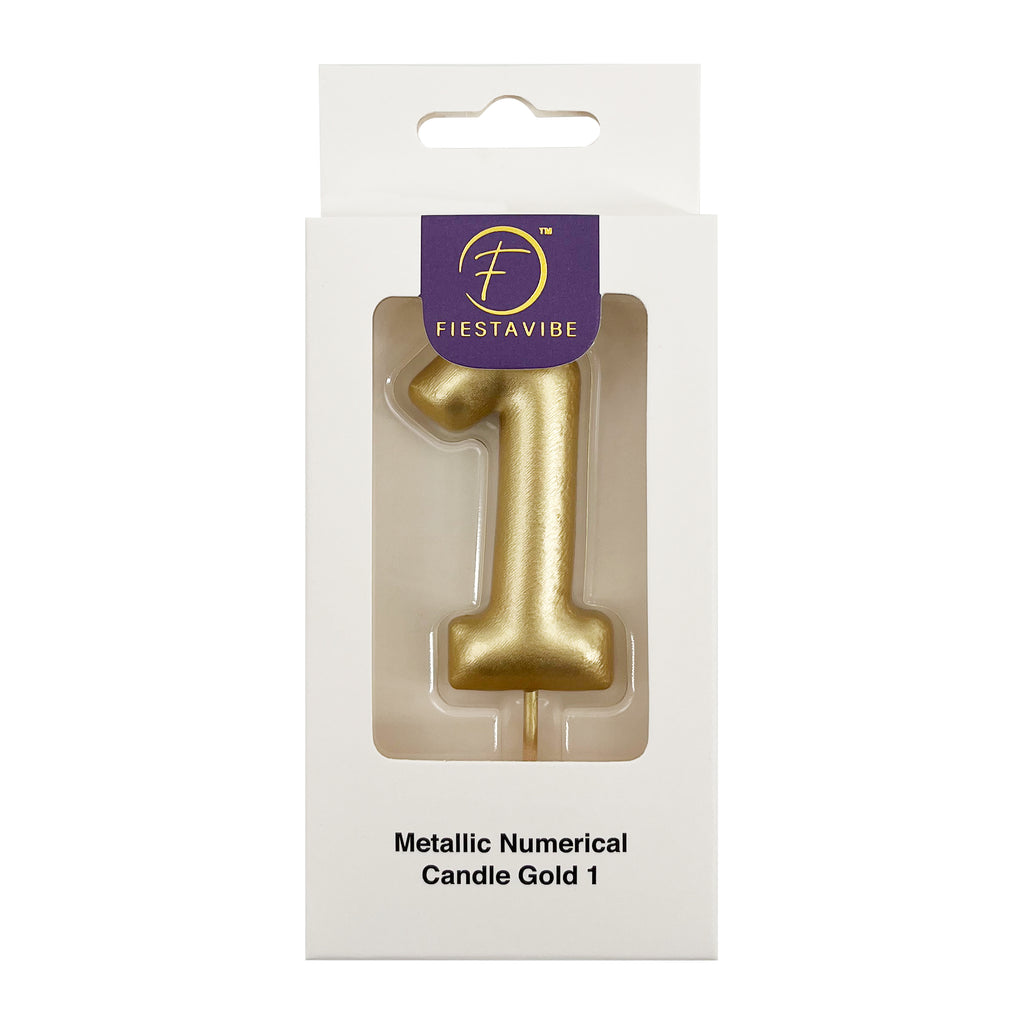 Metallic Numerical Candle Gold #1