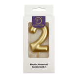 Metallic Numerical Candle Gold #2