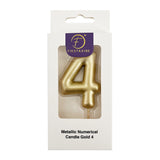 Metallic Numerical Candle Gold #4