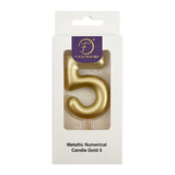 Metallic Numerical Candle Gold #5