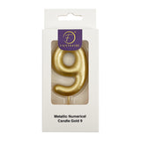 Metallic Numerical Candle Gold #9