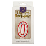 Colourful Numerical Candle #0