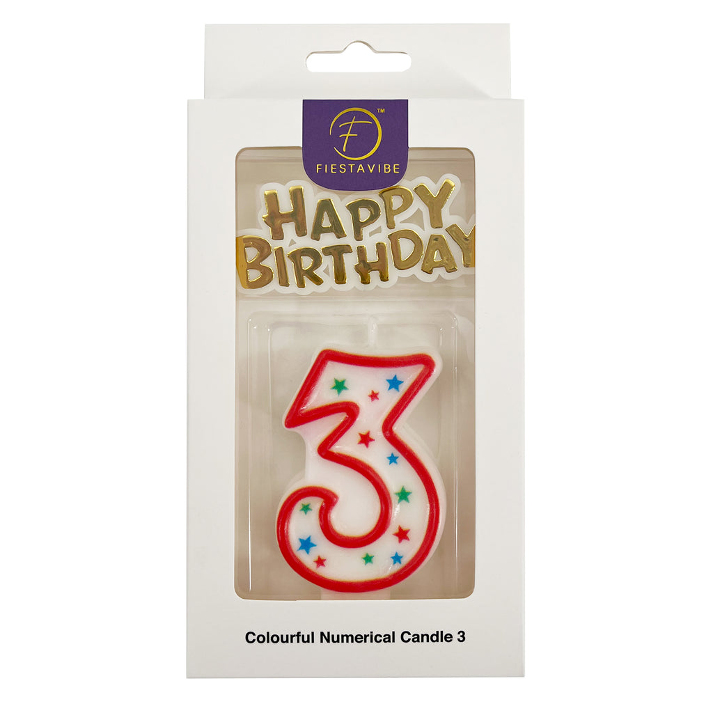 Colourful Numerical Candle #3