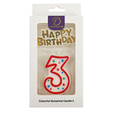 Colourful Numerical Candle #3