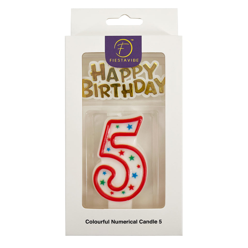 Colourful Numerical Candle #5