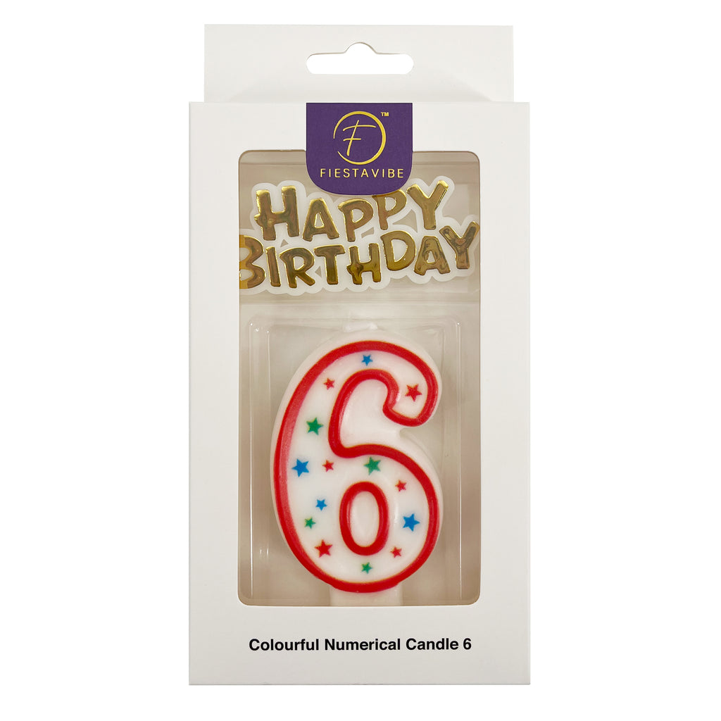 Colourful Numerical Candle #6