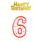 Colourful Numerical Candle #6