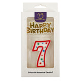 Colourful Numerical Candle #7