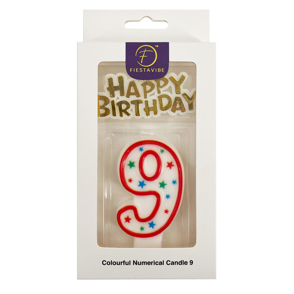 Colourful Numerical Candle #9