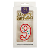 Colourful Numerical Candle #9