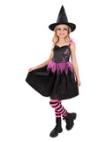 Rainbow Web Witch Costume by Smiffys in Black for Girl 7-9Y