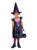 Neon Star Witch Costume by Smiffys in Multicolor for Girl 10-12Y