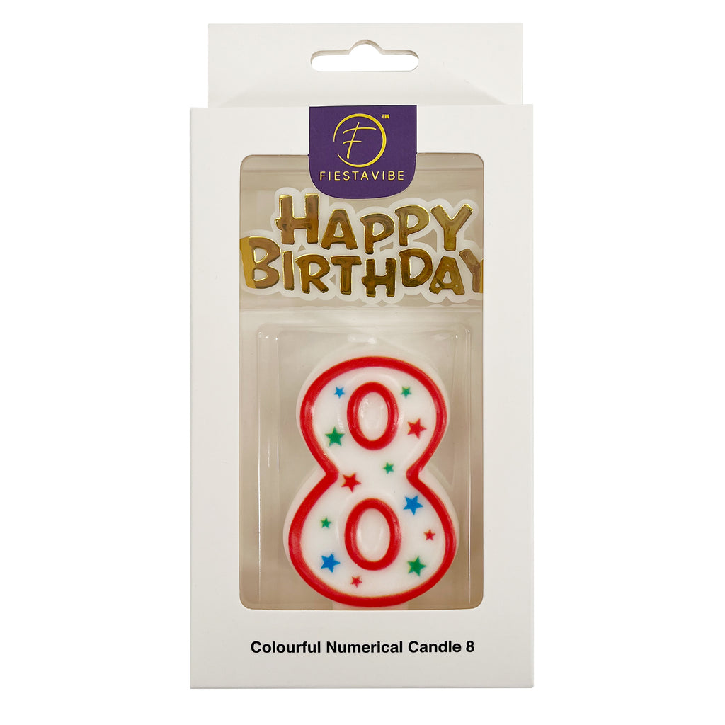 Colourful Numerical Candle #8