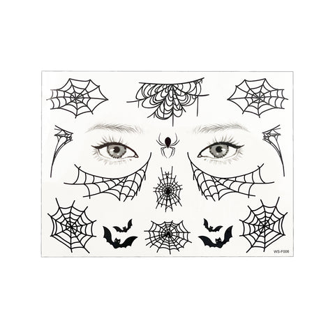 Halloween Tattoo Stickers 12.5x17cm 3Pcs/Pk