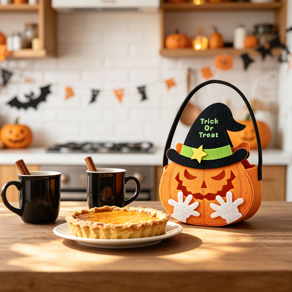 Pumpkin Felt Bag 14x6.5x17cm