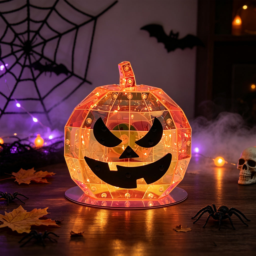LED Pumpkin Decoration with Sound 16.7x5.9x16.5cm
