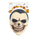 Adult Skull Latex Mask with black hair