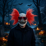Adult Skull Latex Mask with red hair