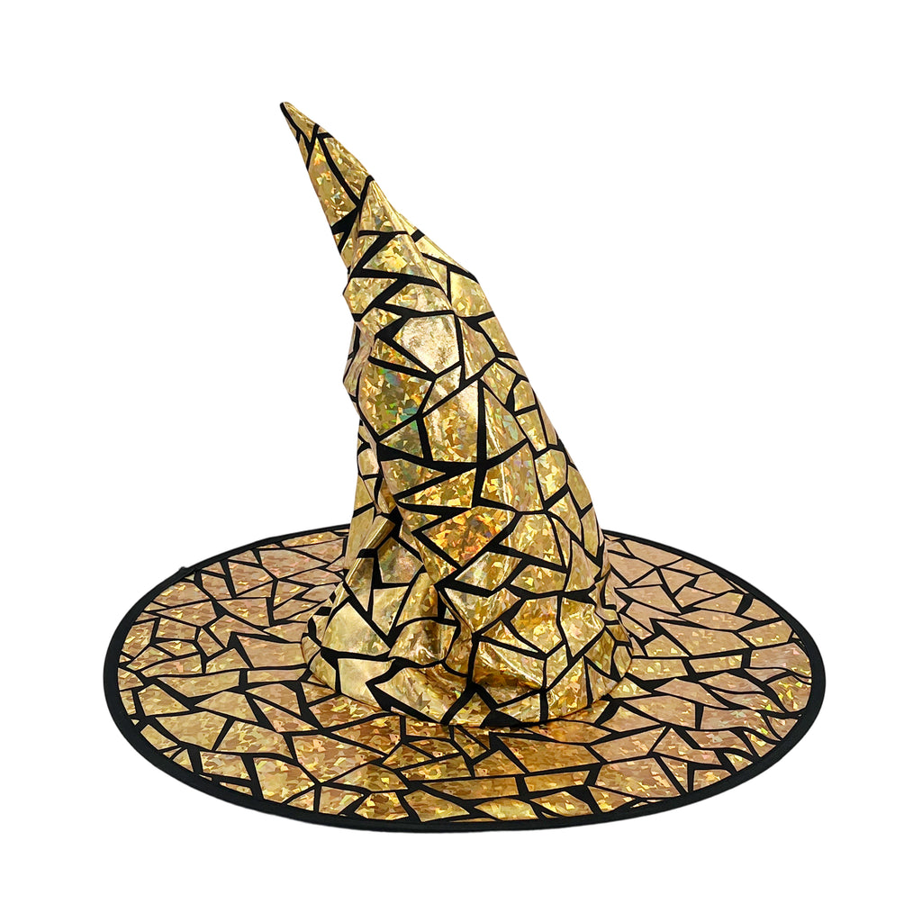 Holographic Witch Hat Gold Adult Size