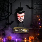 Skull Door Sign with Lights 13x8x42.5cm