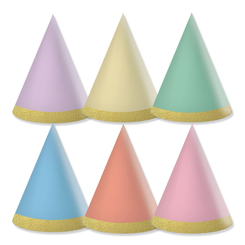 FSC Unicolor Mini Hats in Pastel Colors 6Ct