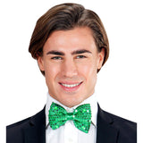 Adjustable Green Sequin Bow Tie With 4 Flashing Led Lightsht 3 X Lr44