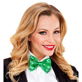 Adjustable Green Sequin Bow Tie With 4 Flashing Led Lightsht 3 X Lr44