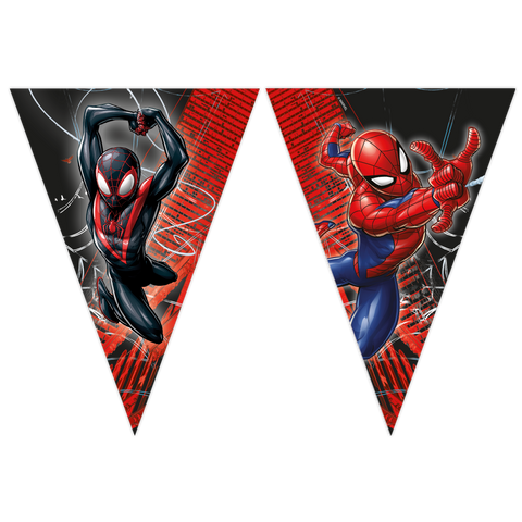 Spiderman FSC Paper Triangle Flag Banner (9 Flags) 1Ct