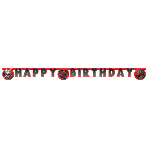 Spiderman FSC “Happy Birthday” Die-Cut Paper Banner 1Ct