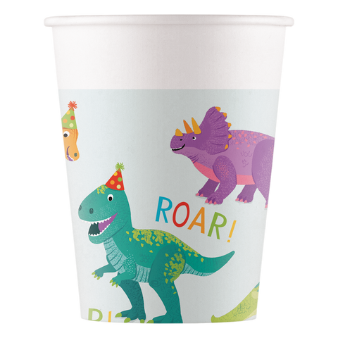 Dino Party Paper Cups 200ml FSC 8Ct