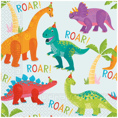 Dino Party  2 - Ply Paper Napkins 33x33cm FSC 20Ct