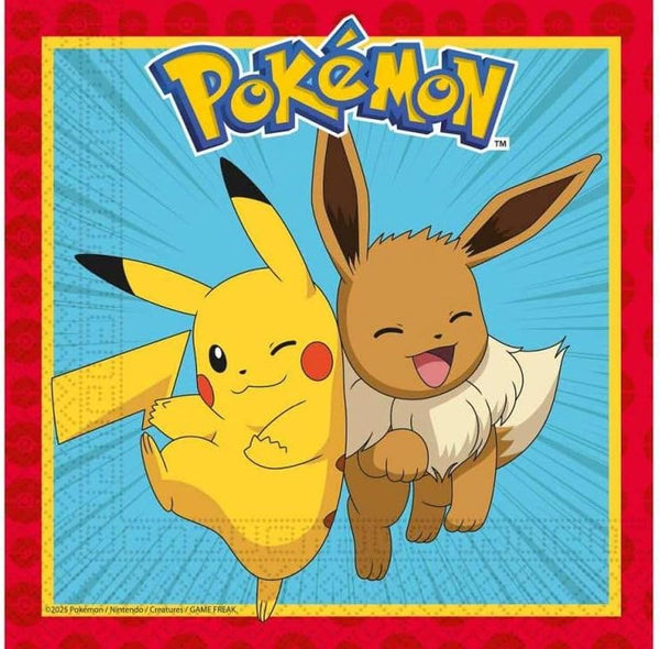 Pokemon FSC Two-Ply Paper Napkins 33x33cm 20ct by Procos in Multicolor